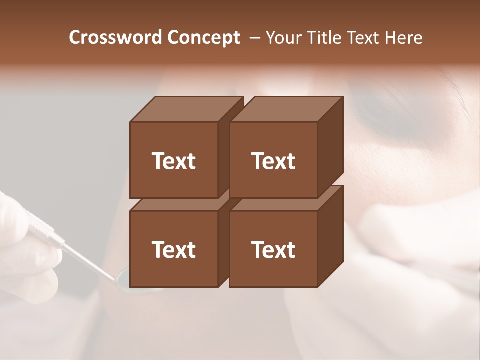 Angled Mirror Caucasian Examining PowerPoint Template