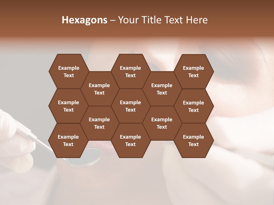 Angled Mirror Caucasian Examining PowerPoint Template