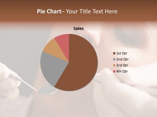 Angled Mirror Caucasian Examining PowerPoint Template