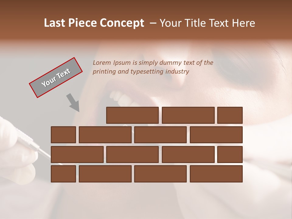 Angled Mirror Caucasian Examining PowerPoint Template