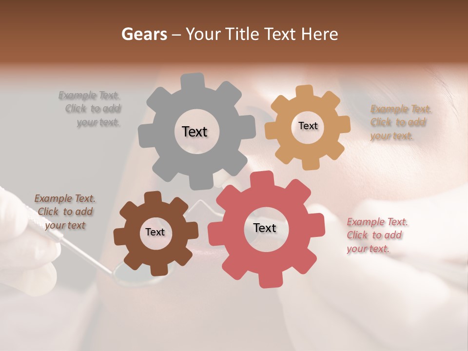 Angled Mirror Caucasian Examining PowerPoint Template