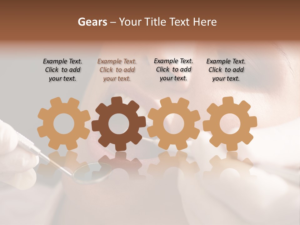 Angled Mirror Caucasian Examining PowerPoint Template