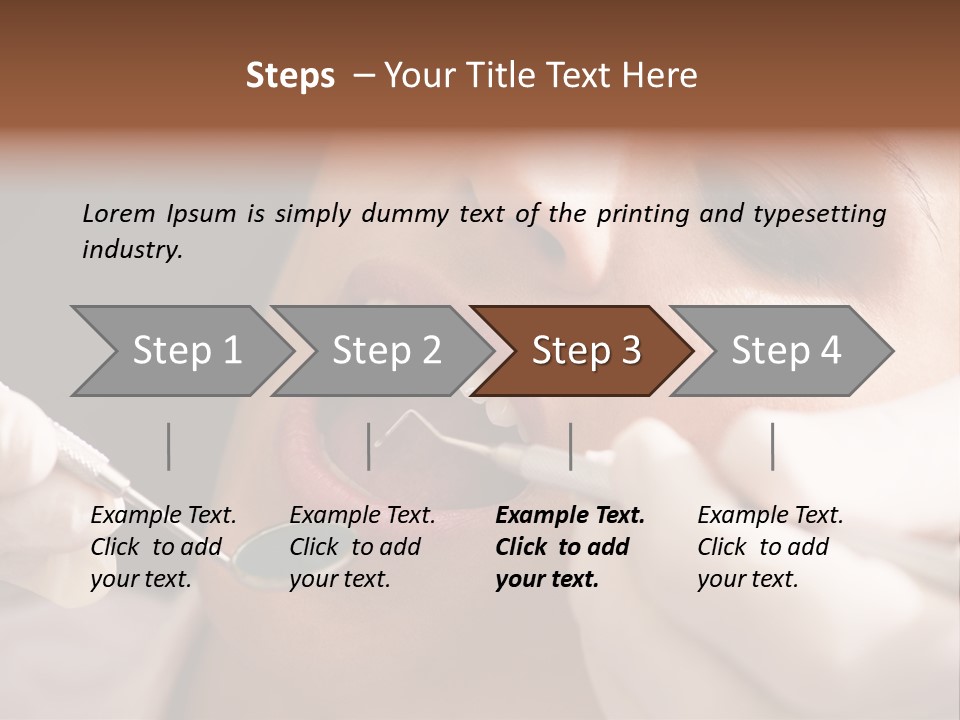 Angled Mirror Caucasian Examining PowerPoint Template