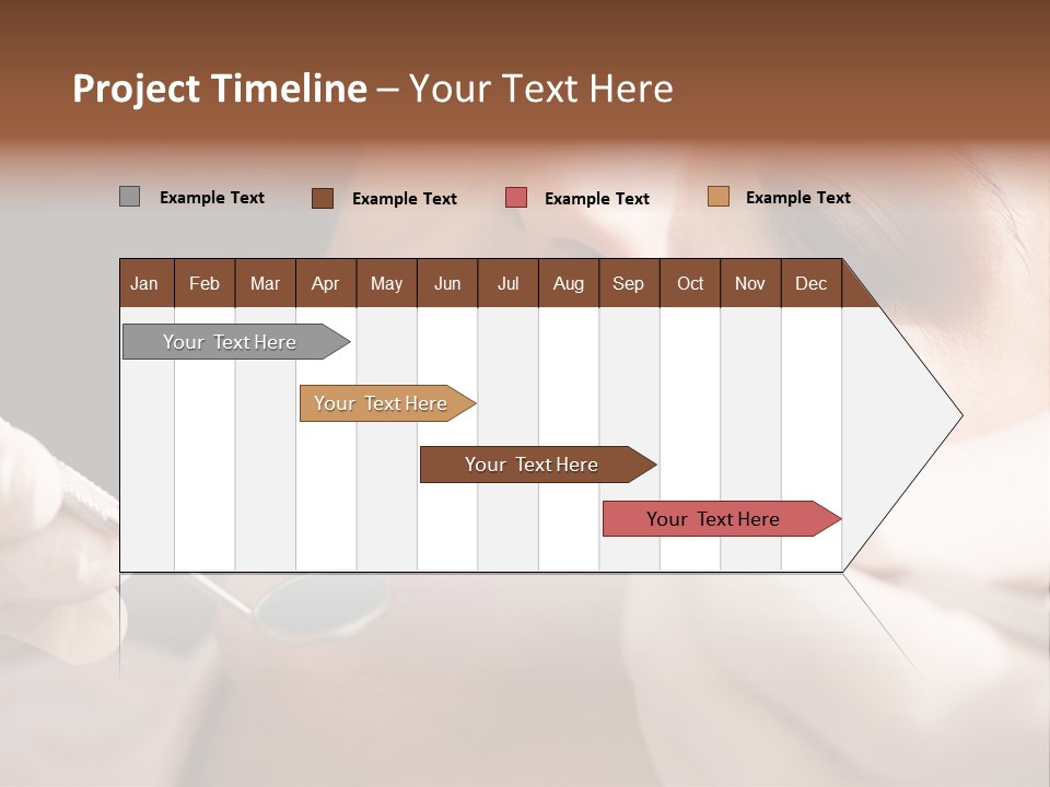 Angled Mirror Caucasian Examining PowerPoint Template
