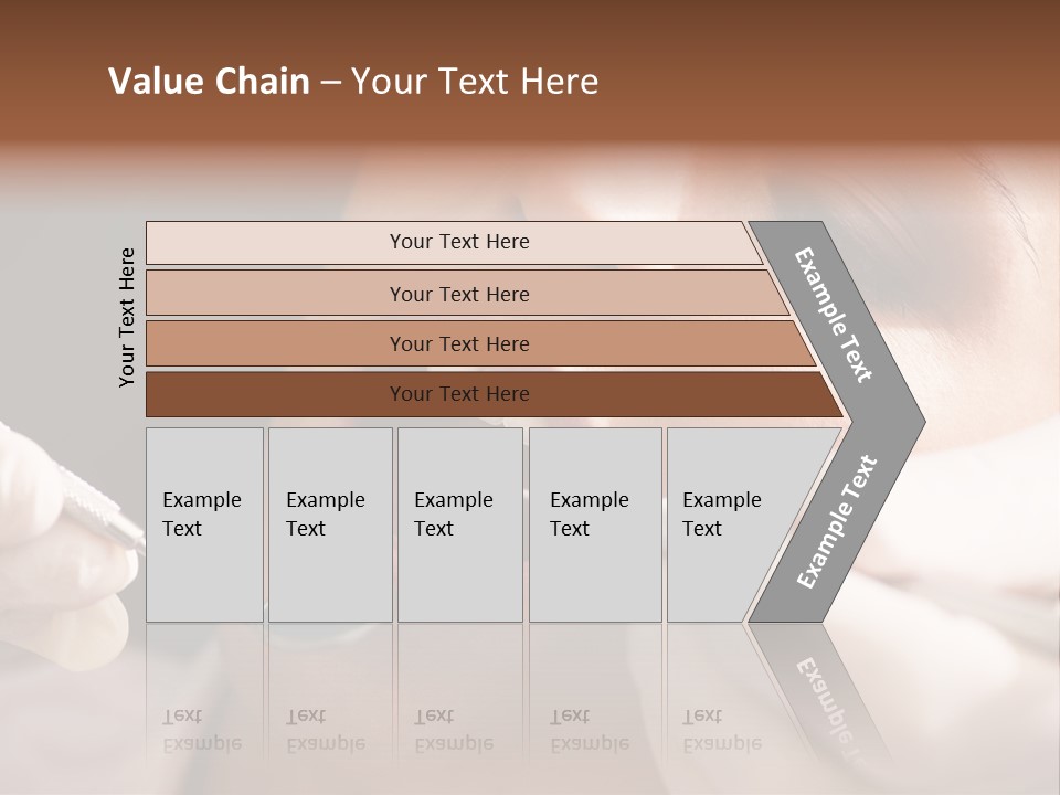 Angled Mirror Caucasian Examining PowerPoint Template