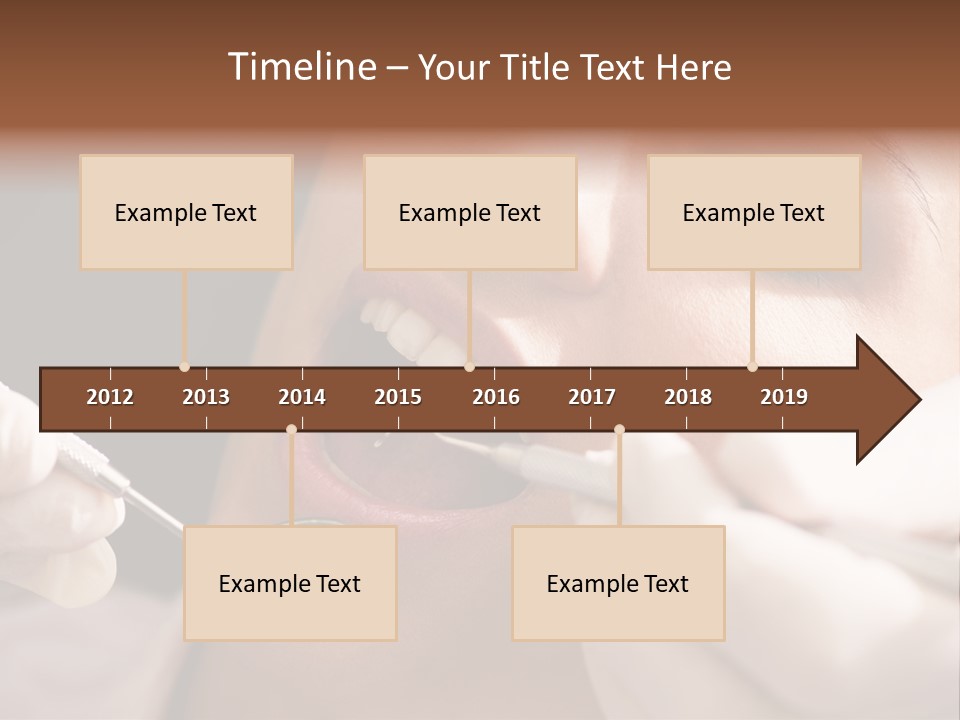Angled Mirror Caucasian Examining PowerPoint Template