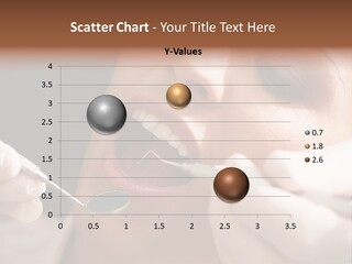 Angled Mirror Caucasian Examining PowerPoint Template