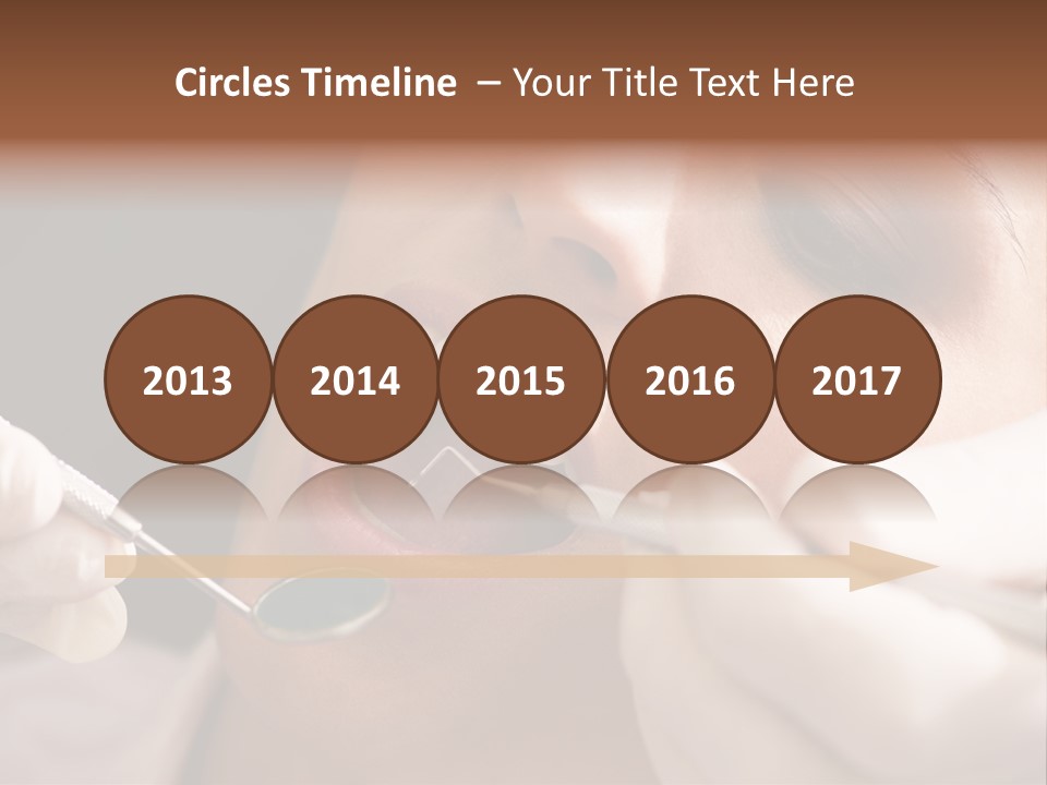 Angled Mirror Caucasian Examining PowerPoint Template