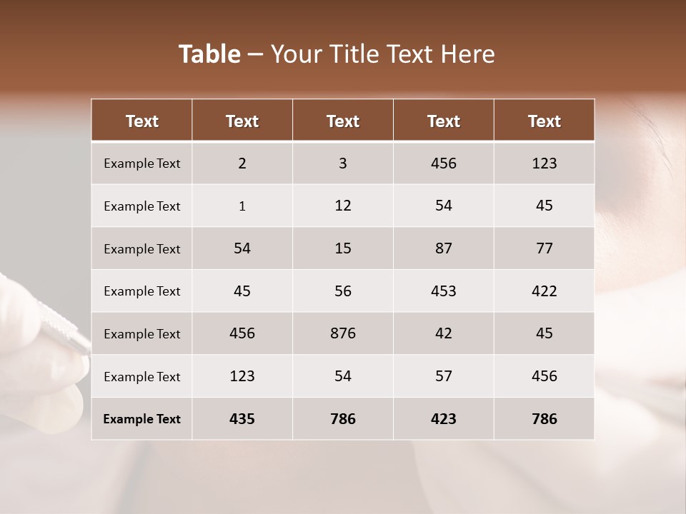 Angled Mirror Caucasian Examining PowerPoint Template