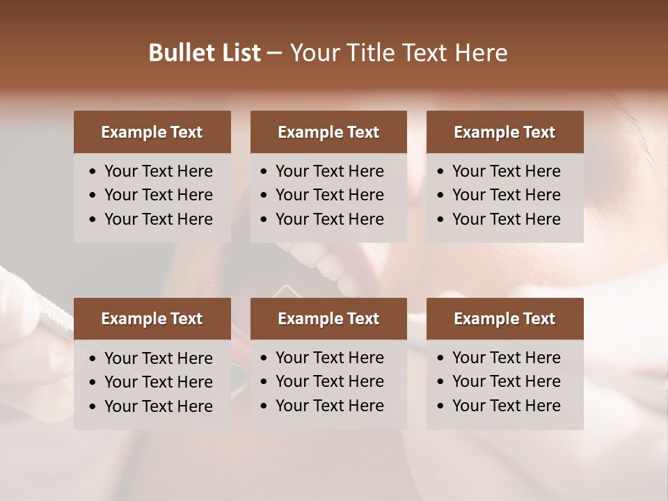 Angled Mirror Caucasian Examining PowerPoint Template