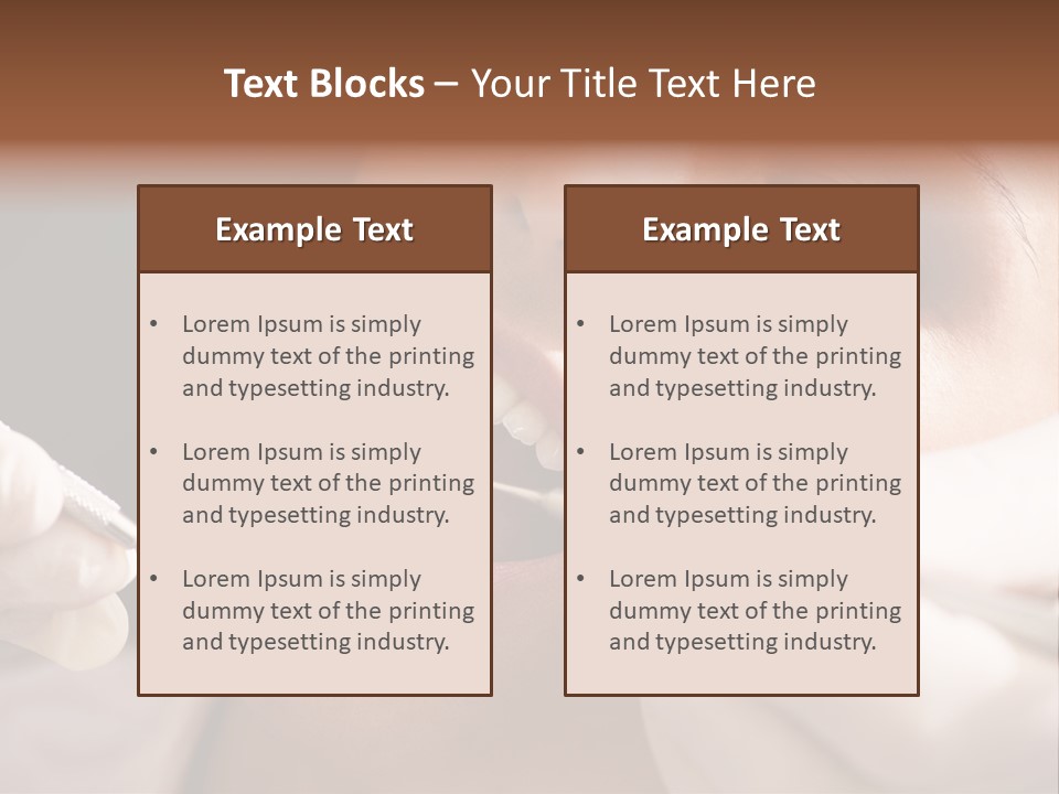 Angled Mirror Caucasian Examining PowerPoint Template