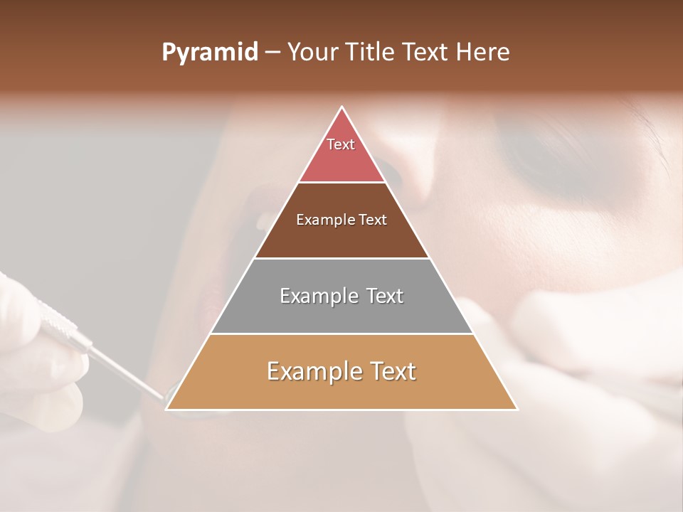 Angled Mirror Caucasian Examining PowerPoint Template