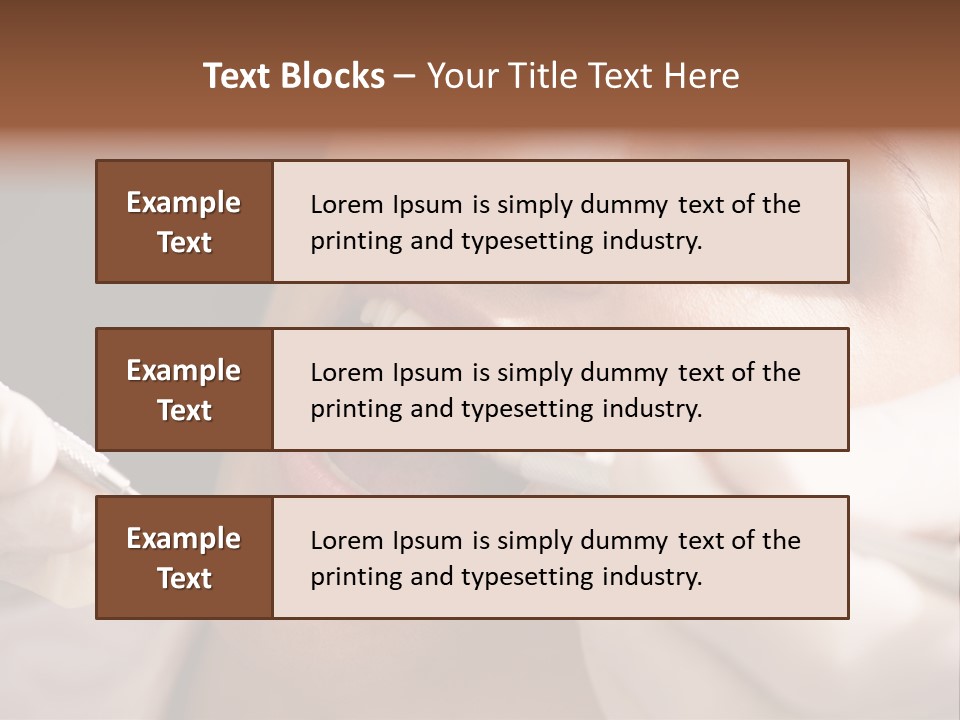 Angled Mirror Caucasian Examining PowerPoint Template