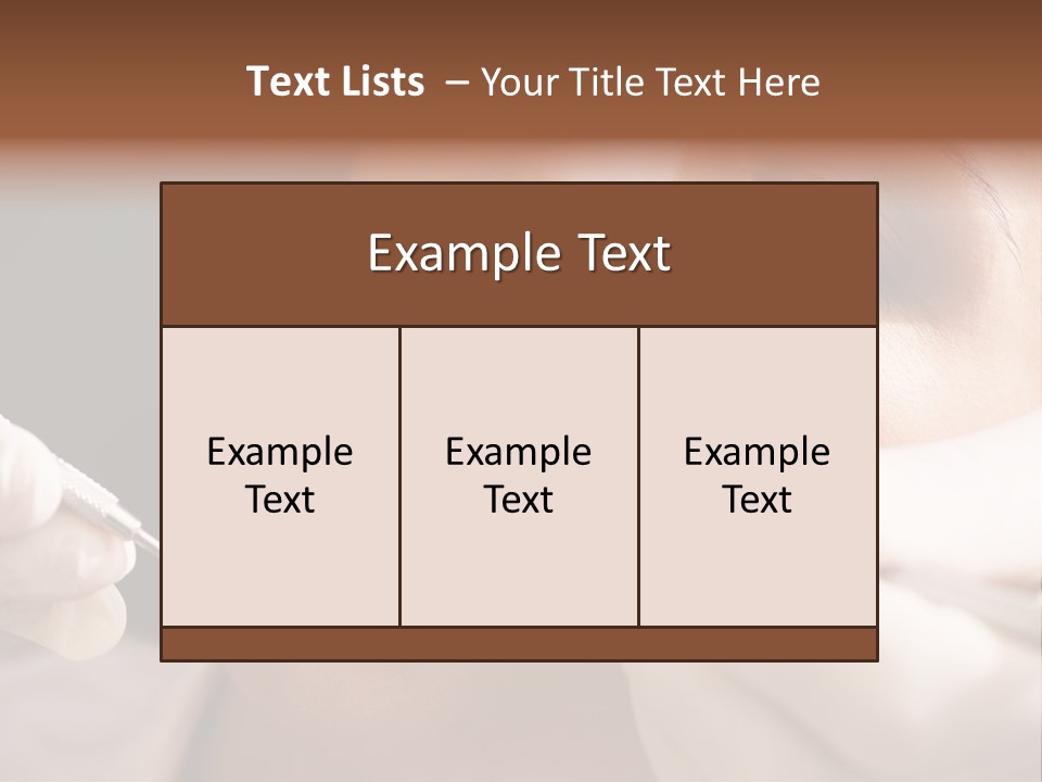 Angled Mirror Caucasian Examining PowerPoint Template
