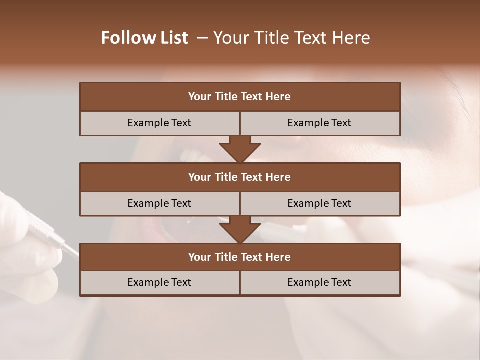 Angled Mirror Caucasian Examining PowerPoint Template