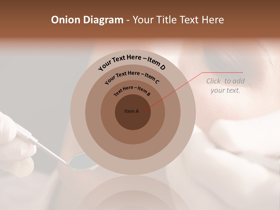 Angled Mirror Caucasian Examining PowerPoint Template