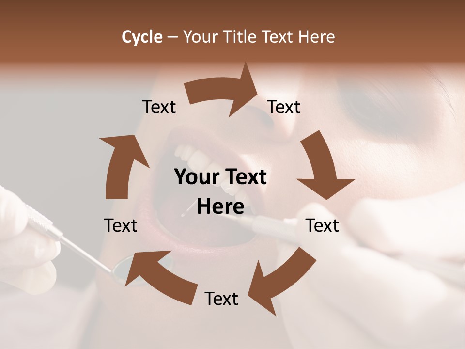 Angled Mirror Caucasian Examining PowerPoint Template