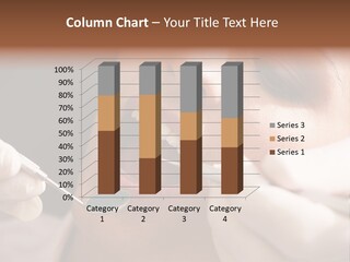 Angled Mirror Caucasian Examining PowerPoint Template