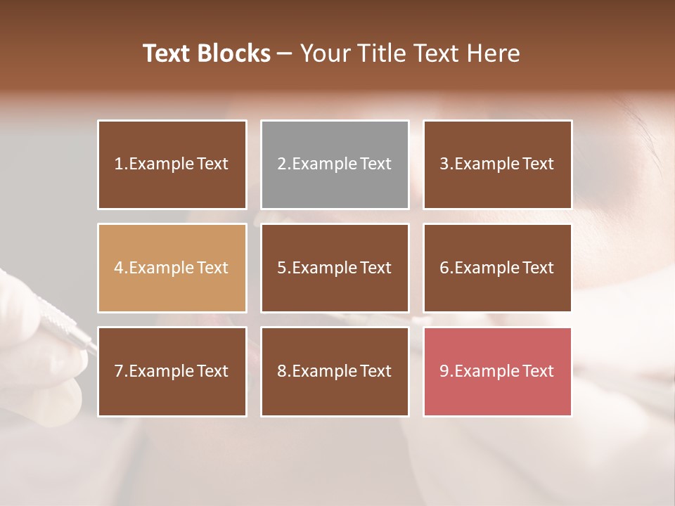 Angled Mirror Caucasian Examining PowerPoint Template