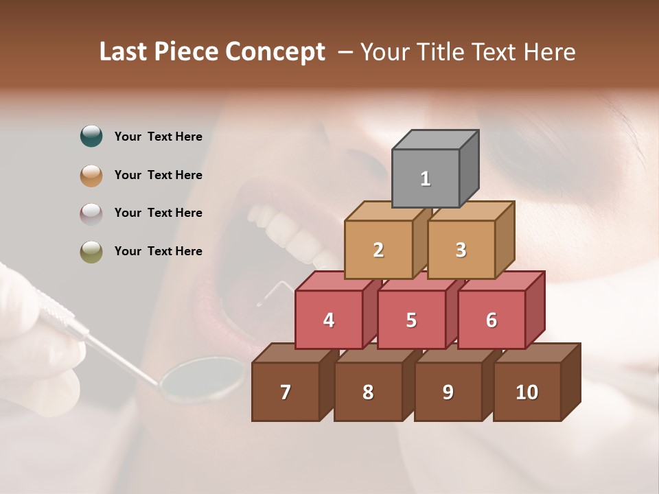 Angled Mirror Caucasian Examining PowerPoint Template