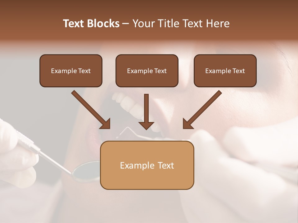 Angled Mirror Caucasian Examining PowerPoint Template