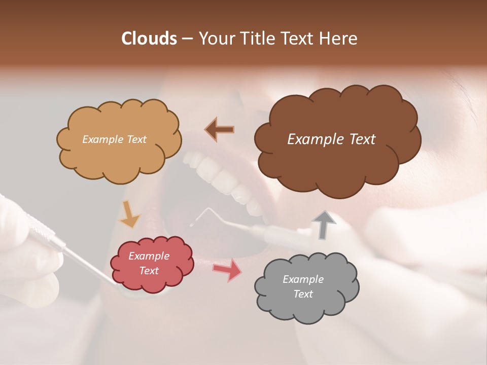 Angled Mirror Caucasian Examining PowerPoint Template