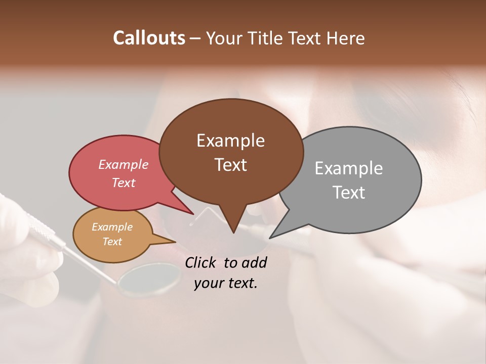 Angled Mirror Caucasian Examining PowerPoint Template