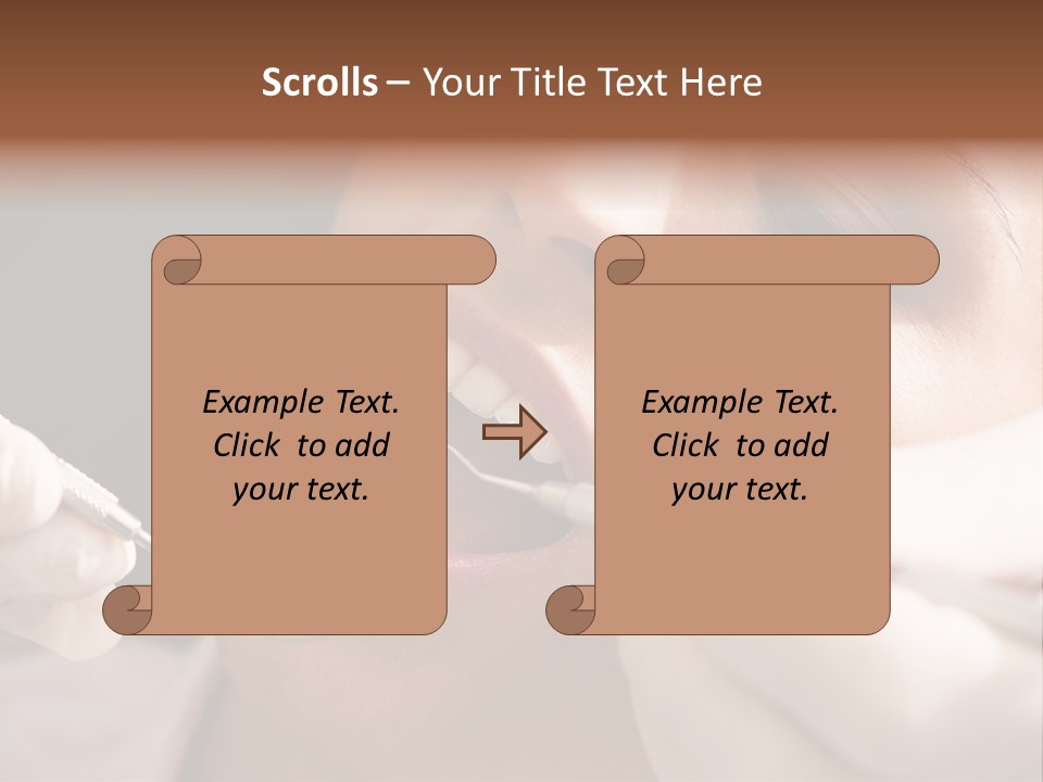 Angled Mirror Caucasian Examining PowerPoint Template