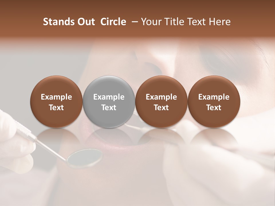Angled Mirror Caucasian Examining PowerPoint Template