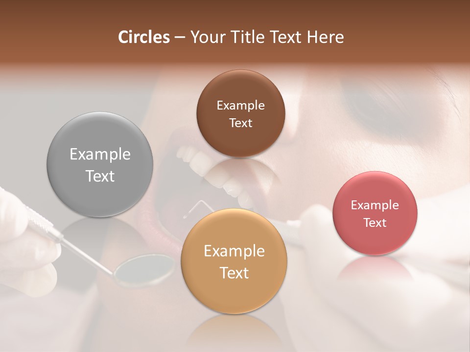 Angled Mirror Caucasian Examining PowerPoint Template