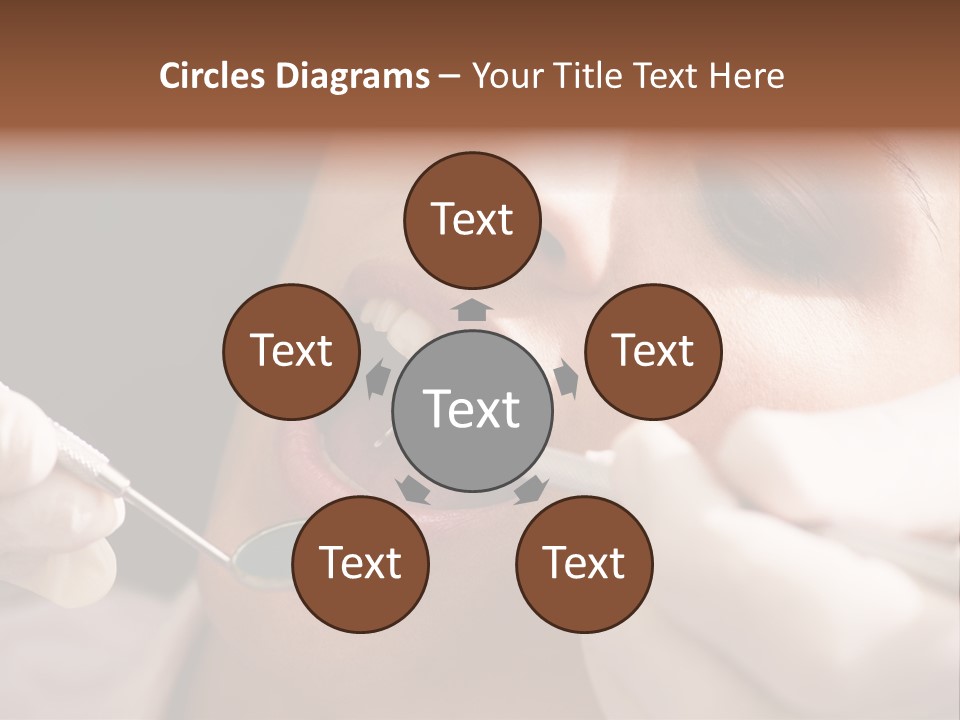 Angled Mirror Caucasian Examining PowerPoint Template