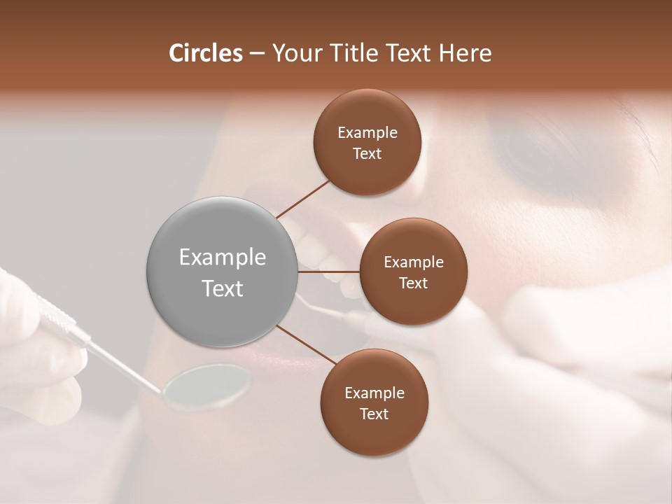 Angled Mirror Caucasian Examining PowerPoint Template