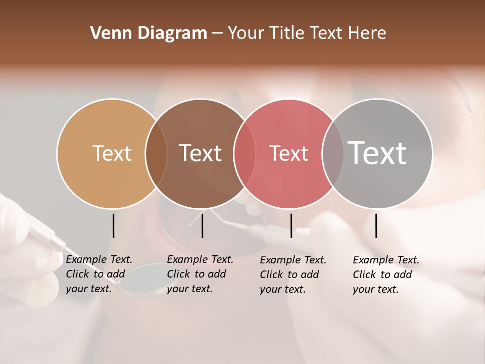 Angled Mirror Caucasian Examining PowerPoint Template