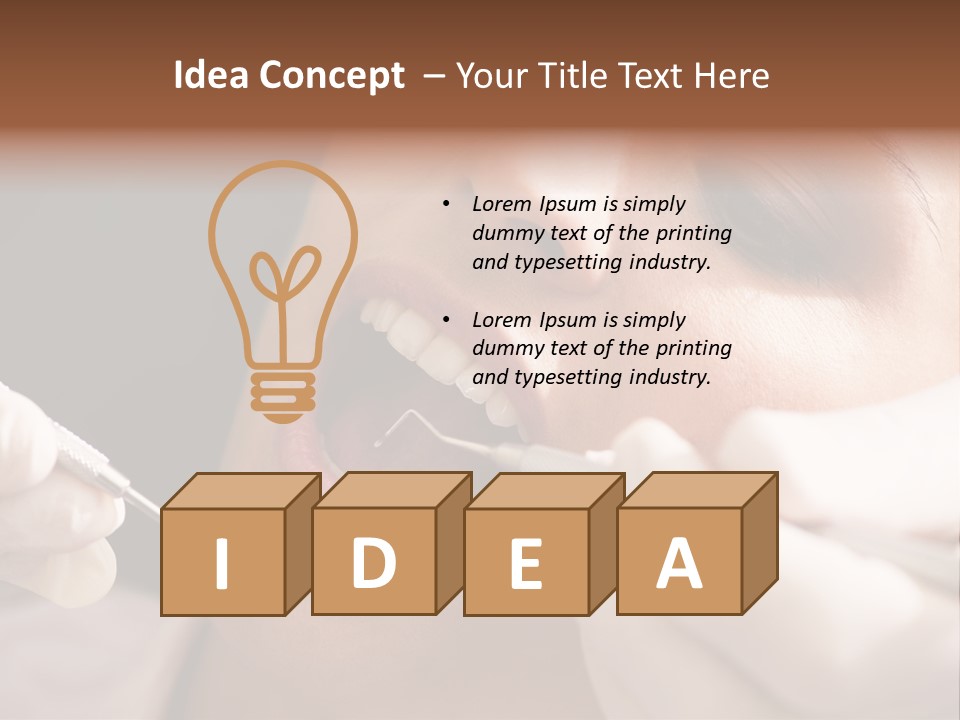 Angled Mirror Caucasian Examining PowerPoint Template