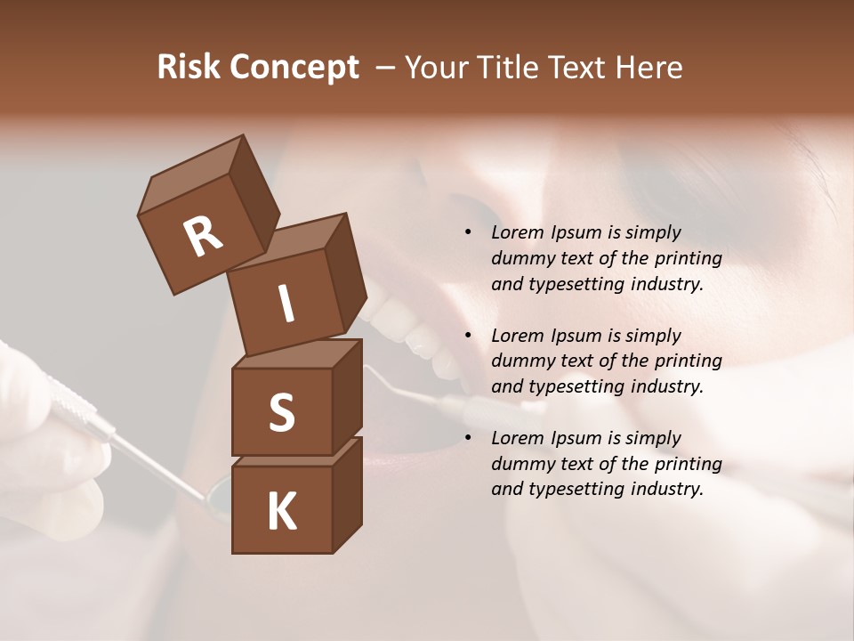 Angled Mirror Caucasian Examining PowerPoint Template