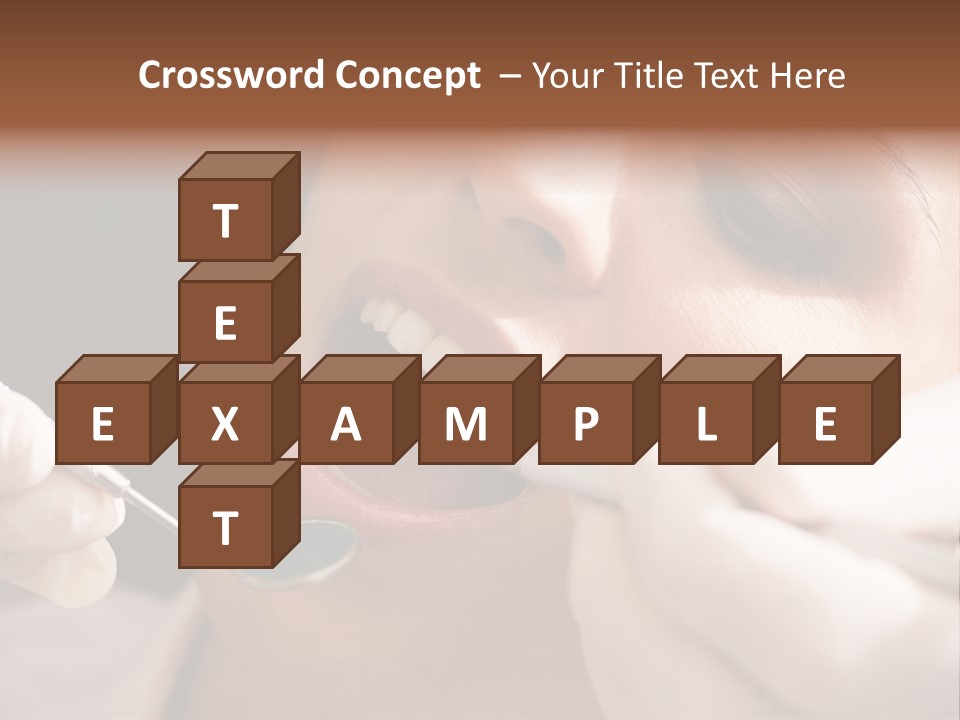 Angled Mirror Caucasian Examining PowerPoint Template