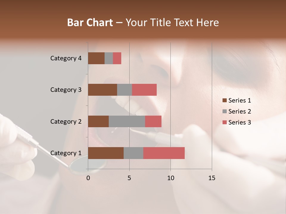 Angled Mirror Caucasian Examining PowerPoint Template