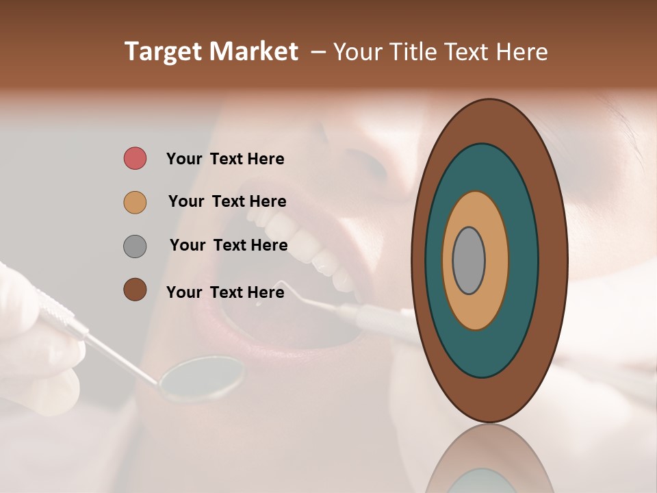 Angled Mirror Caucasian Examining PowerPoint Template