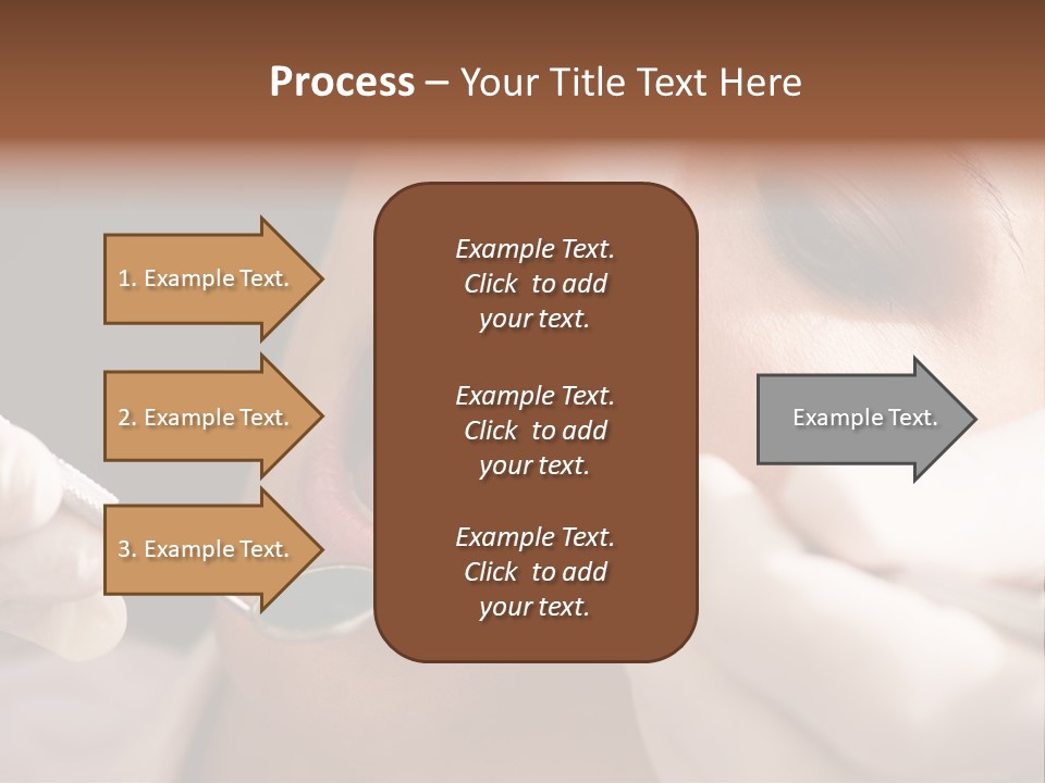Angled Mirror Caucasian Examining PowerPoint Template