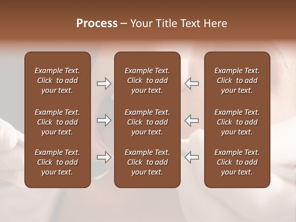 Angled Mirror Caucasian Examining PowerPoint Template