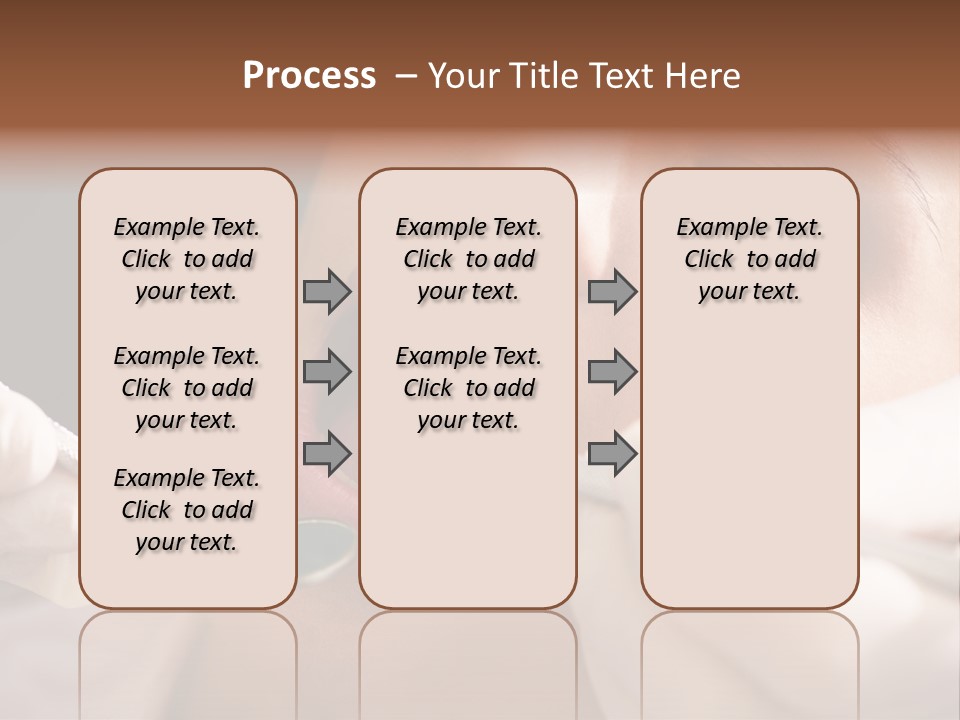 Angled Mirror Caucasian Examining PowerPoint Template