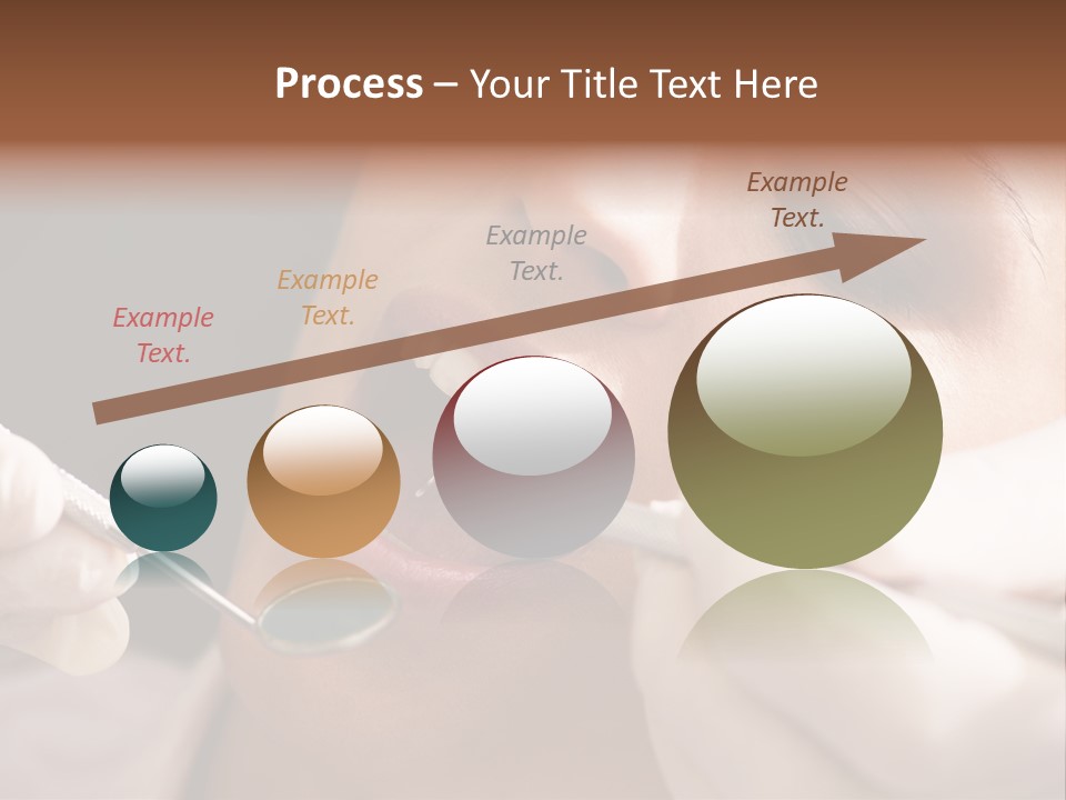 Angled Mirror Caucasian Examining PowerPoint Template