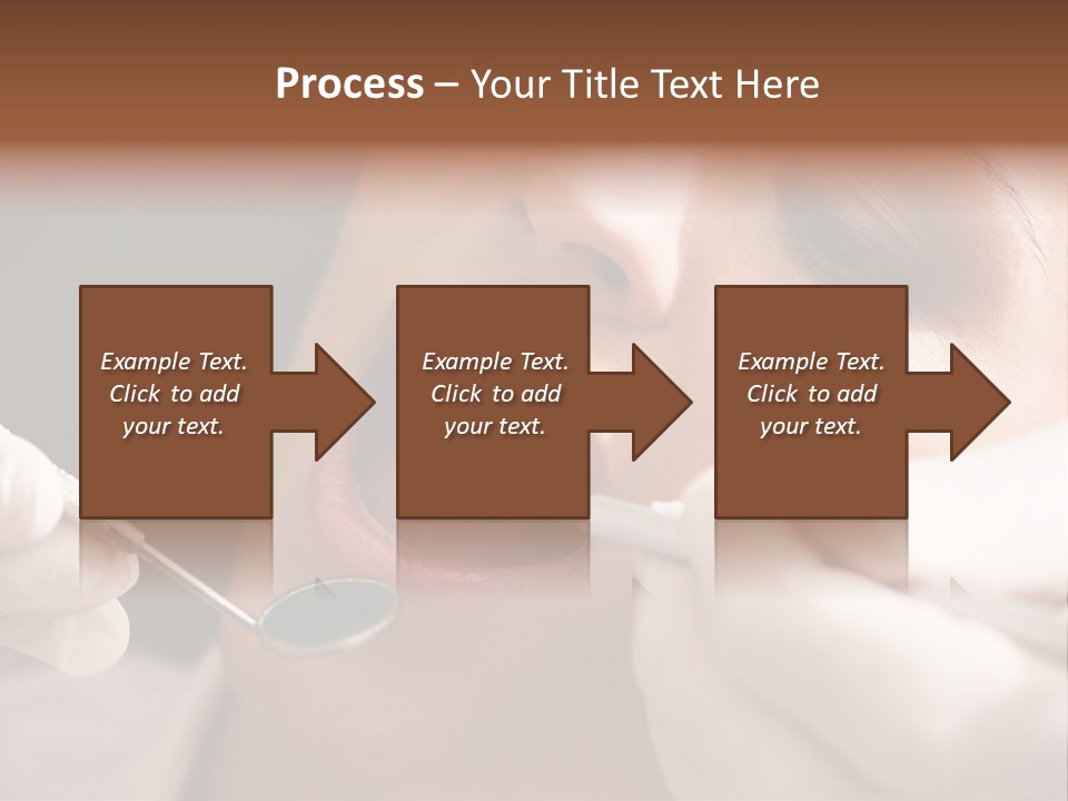 Angled Mirror Caucasian Examining PowerPoint Template