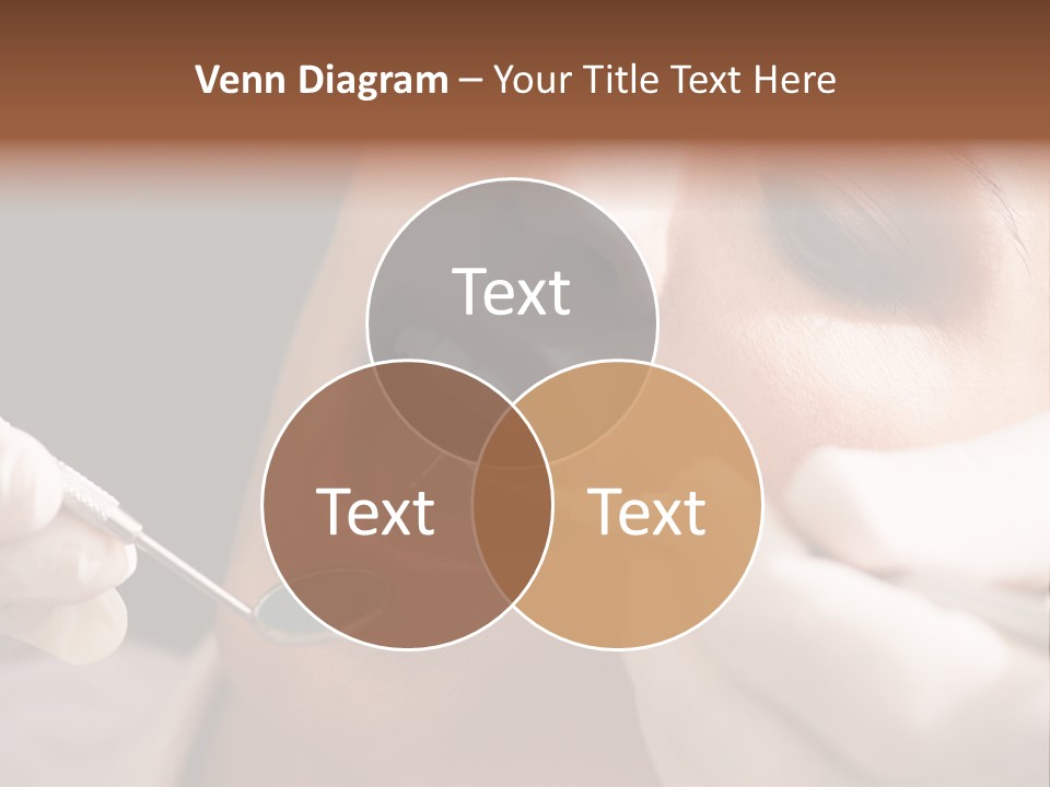 Angled Mirror Caucasian Examining PowerPoint Template