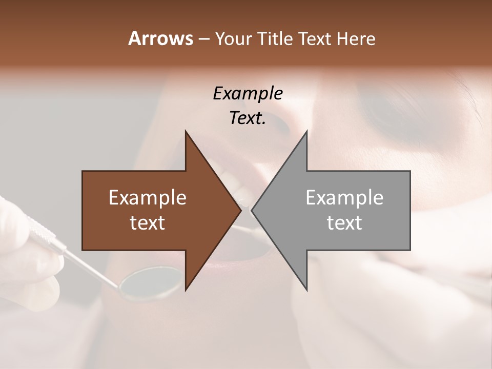 Angled Mirror Caucasian Examining PowerPoint Template