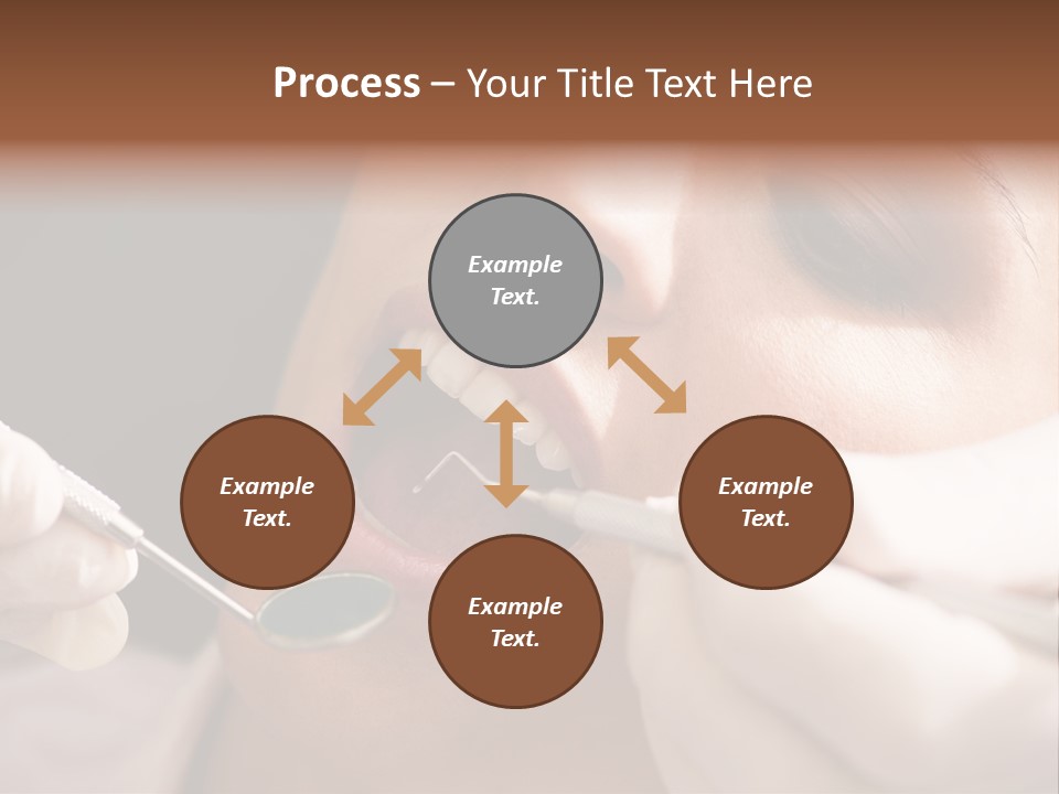 Angled Mirror Caucasian Examining PowerPoint Template