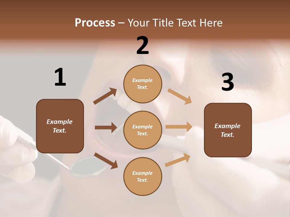 Angled Mirror Caucasian Examining PowerPoint Template