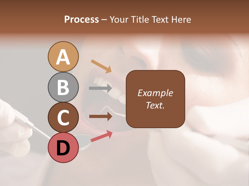 Angled Mirror Caucasian Examining PowerPoint Template