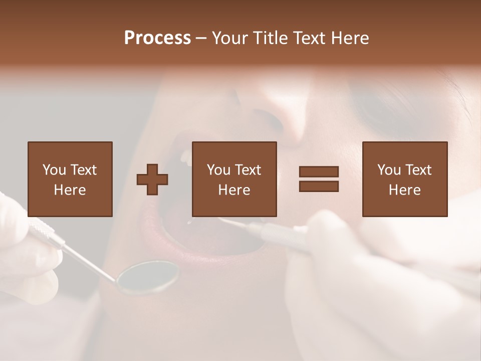 Angled Mirror Caucasian Examining PowerPoint Template