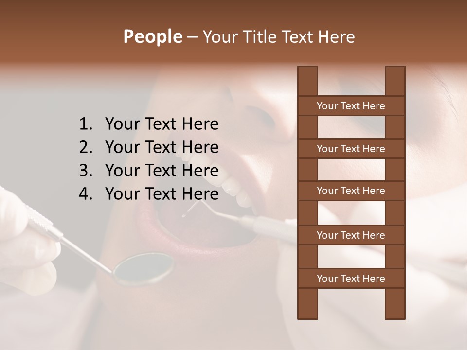 Angled Mirror Caucasian Examining PowerPoint Template